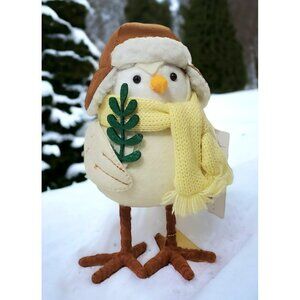 New Featherly Friends Bird CHIP Scarf Trapper Hat Eucalyptus Snow Christmas 2023